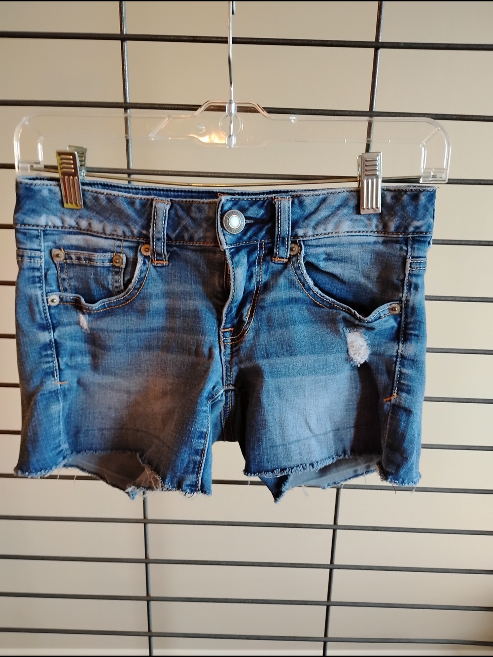 American Eagle Outfitters Blue Distressed Denim Cutoff Shorts